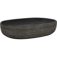 vidaXL Vasque à poser Gris et noir Ovale 59x40x14 cm Céramique