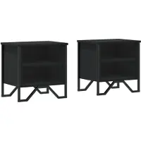 vidaXL Tables de chevet 2 pcs noir 40x30x40 cm bois d'ingénierie