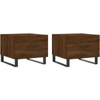 vidaXL Tables basses 2 pcs. Brun imitation chêne 50x50x40 cm bois composite