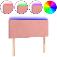 vidaXL LED Tête de lit rose 100x5x78/88 cm velours