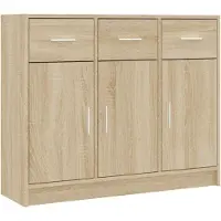 vidaXL Sideboard chêne Sonoma 91x28x75 cm Bois composite