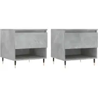 vidaXL Tables basses 2 pcs. Gris béton 50x46x50 cm Bois composite