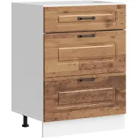 vidaXL Élément bas de cuisine Kalmar imitation vieux bois Matériau dérivé du bois