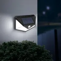 HomeShopXL Spot solaire avec détecteur de mouvement - montage mural - 136 LED