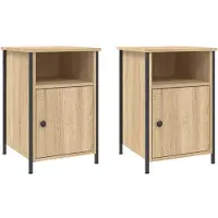 vidaXL Tables de chevet 2pcs chêne sonoma 40x42x60cm bois d'ingénierie