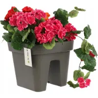 BOTLE Pot de fleurs balcon - - 29x24 cm - 10,5L - Anthracite - Résistant UV