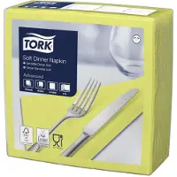 Tork Serviettes 40x40 cm 3 plis Lime,12 pk x 100 pk/krt (100 pcs, 39 x 39 cm)