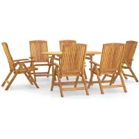 vidaXL Ensemble de jardin 7 pièces teck massif