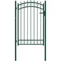 vidaXL Portail de clôture avec pointes Acier 100x150 cm Vert
