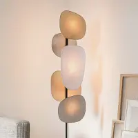 LumenXL Lampadaire Velore avec abat-jour en lin naturel dans des tons doux et clairs