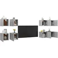 vidaXL Armoires TV murales 8 pcs. Gris béton 30,5x30x30 cm