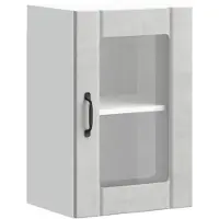vidaXL Armoire de cuisine suspendue avec porte vitrée Lucca gris béton