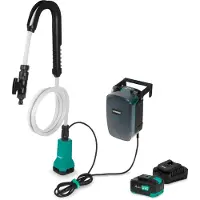 Vonroc Pompe pour récupérateur d'eau de pluie sans fil 20 V - 80 W - 1 800 l/h - 1,75 bar | batterie 4,0 Ah et chargeur rapide inclus