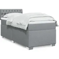 vidaXL Lit boxspring avec matelas gris clair 80x200 cm Tissu