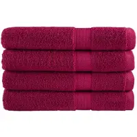 vidaXL Serviettes de qualité supérieure SOLUND 4 pcs bordeaux 600 g/m²