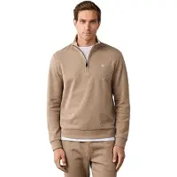 Hackett London pour homme. HM5800151 Sweat à demi-fermeture éclair beige (XL), Casuel, Coton, Manche longue