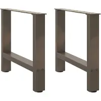vidaXL Pieds de table basse acier naturel 2 pcs. 60x(42-43) cm acier
