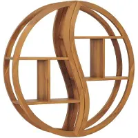 vidaXL Étagère murale Yin Yang 100x20x100 cm Bois de teck massif