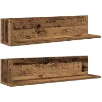 vidaXL Étagères murales 2pcs vieux bois 75x16,5x16,5cm bois ingénierie