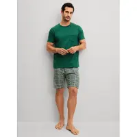 Calida Pyjama court 'Relax Imprint' jade