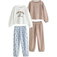 Next Pyjama crème / bleu ciel / marron / blanc