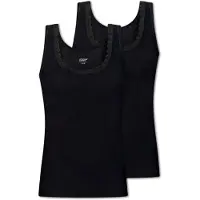 Schiesser Maillot de corps ' Cotton Lace ' noir