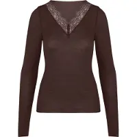 Hunkemoller Maillot de corps 'V-neck with Cashmere' chocolat