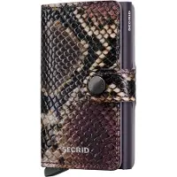 Secrid Portefeuille Mini, motif serpent, couleur violet, dimensions 10,2 cm