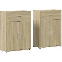 vidaXL Sideboards 2 pcs. chêne Sonoma 60x30x84 cm bois composite