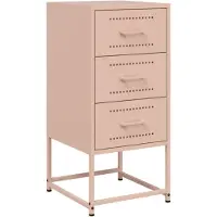 vidaXL Table de chevet rose 36x39x78 cm acier