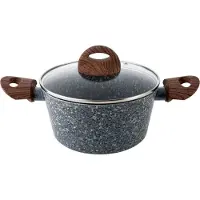Florina , marmite en granit 1P0160, avec couvercle, en aluminium, diamètre 20 cm, compatible avec les plaques à induction, revêtement antiadhésif