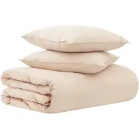 vidaXL Ensemble de draps , 2 pièces, 140 x 220 cm, en kapok et polyester, couleur beige