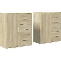 vidaXL Sideboards 2 pcs. chêne Sonoma 60x31x70 cm bois composite