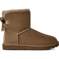 Ugg pour femme. 1016501 Bottes en cuir Mini Bailey Bow II marron (38), Plat, Aucun, Casuel