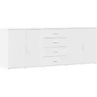vidaXL Sideboards 3 pcs. Blanc Bois composite