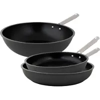 Cookinglife Ensemble de poêles ProForge 3 pièces - Wok ø 28 cm + poêles ø 24 & 28 cm - compatible avec toutes les sources de chaleur - revêtement antiadhésif céramique