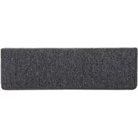 vidaXL Tapis d'escalier 15 pièces 65 x 21 x 4 cm Gris foncé Bord rectangulaire
