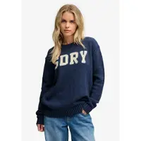 Superdry Pull-over 'Heritage Intarsia' beige clair / marine