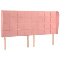 vidaXL Tête de lit avec oreilles rose 183x23x118/128 cm velours
