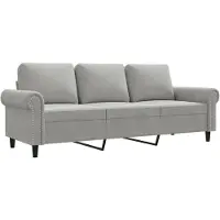 vidaXL Canapé 3 places gris clair 180 cm velours