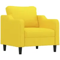 vidaXL Fauteuil jaune clair 60 cm Tissu
