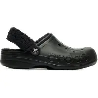 Crocs Baya Sabots à brides en peluche doublés Noir/Noir