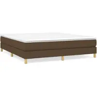 vidaXL Sommier boxspring brun foncé 180x200 cm Tissu