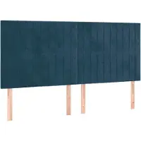 vidaXL Têtes de lit 4 pcs. Bleu foncé 90x5x78/88 cm velours