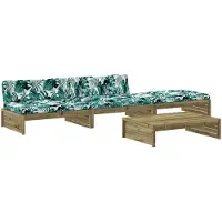 vidaXL Ensemble salon de jardin 4 pièces avec coussins Pin imprégné