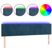 vidaXL Tête de lit LED bleu foncé 200x5x78/88 cm velours