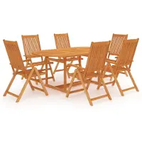 vidaXL Ensemble de jardin 7 pièces teck massif