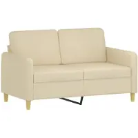 vidaXL Canapé à 2 places Crème 120 cm Tissu