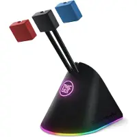 GLHF - Sandow pour Souris Citadel RGB avec 3 clips colorés, Dispositif de gestion du câble de la souris, Sandow pour Souris PC Gam
