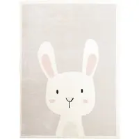 Little Olly Tapis lavable pour enfant | Simba Bunny Blanc | 120x170cm | Blanc | Rectangulaire | Tapis enfants